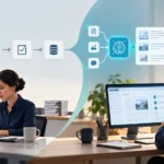 Predictable workflow beside an AI-assisted workflow with human review
